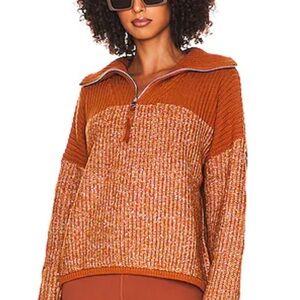 Varley Rust Half-Zip Sweater